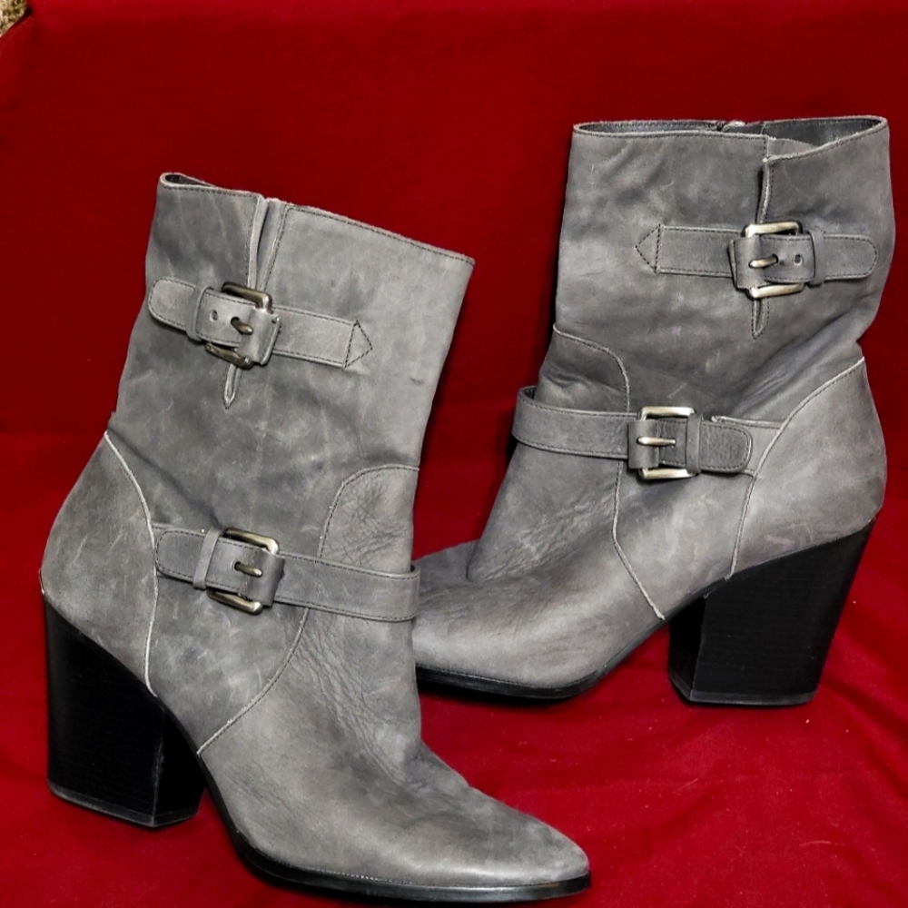 Michael Kors grey  ankle boots w/ buckle  like new retail $119  from Nordstrom